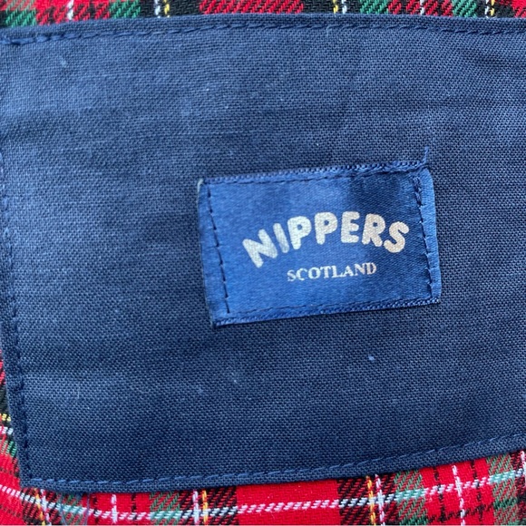 Red Navy Blue Plaid Overall Dress Girls A-Line Skirt Nippers Scotland - Picture 6 of 6
